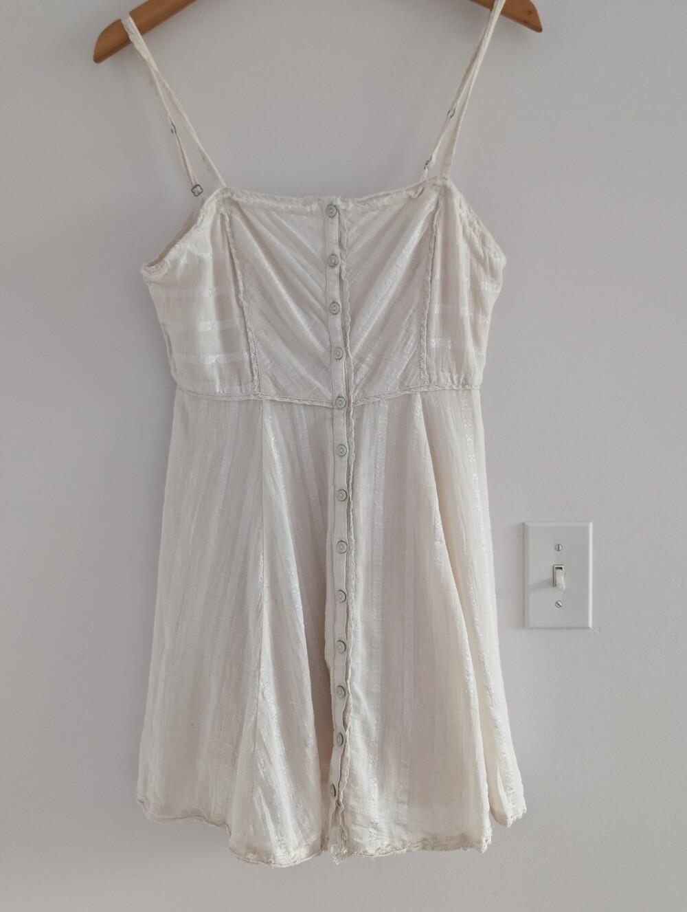 3/$30 Lightweight Cotton Cream Slip Dress